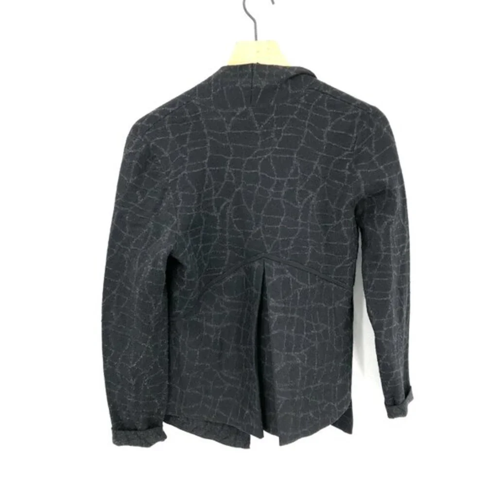 Eileen Fisher wool blend lagenlook career‎ lady jacket cardigan sweater black S